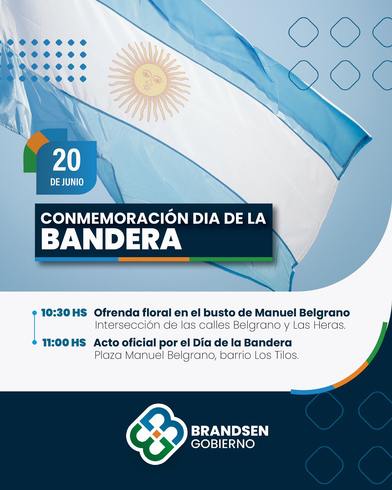 DÍA DE LA BANDERA: BRANDSEN RENDIRÁ HOMENAJE A MANUEL BELGRANO